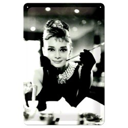 Placa metalica - Audrey Hepburn - 20x30 cm